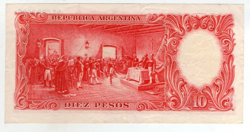 Argentina 10 Pesos Moneda Nacional Bottero 1946 Muy Bueno+ (Usado)