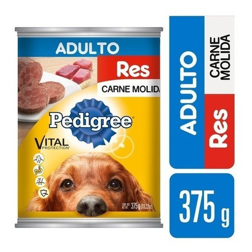 Caja Comida Para Perros Pedigree Molida Res 375g/24p