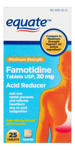 Equate Maximum Strength Famotidine Acid Reducer, 20 Mg, 25 C