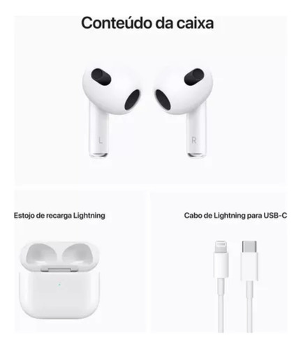 AirPods 3a Geração Com Estojo De Recarga Lightning Apple (Usado)