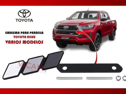 Emblema Tricolor Negro Para Parrilla Toyota Hilux