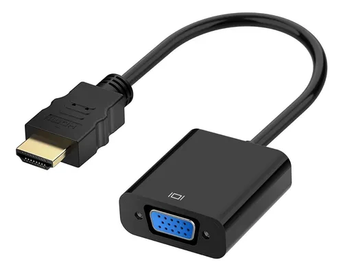 BORLTER CLAMP Adaptador HDMI a VGA, convertidor HDMI a VGA Full HD 1080P  (macho a hembra) para PC, laptop, monitor, proyector, Xbox y más, negro