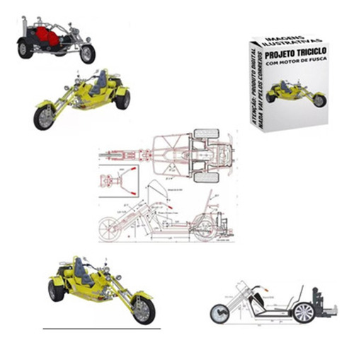 Projeto Detalhado Triciclo Motorizado Com Chassi De Fusca Amarelo
