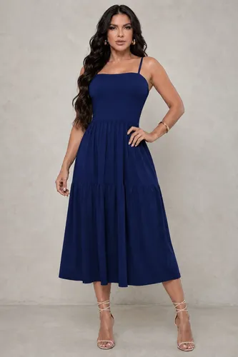 Vestido Midi Feminino Alcinha Viscolycra Soltinho Elegante - R$ 53,9
