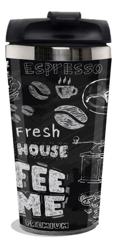 Copo Termico Personalizado Café.. Cor Preto Café