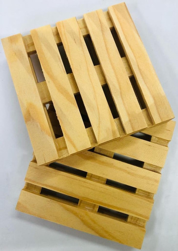 6 Mini Tarimas Posavasos Decoración Madera 10x10c Sin Barniz