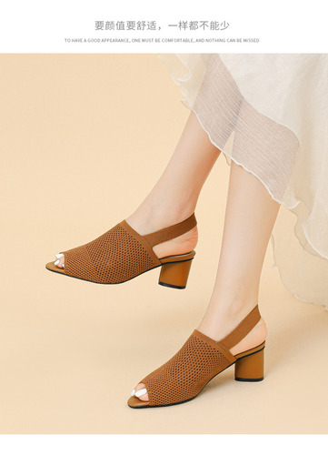 Nuevas Sandalias De Malla Transpirable Para Mujer Con Tacone