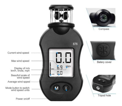 Imagem 3 de 7 de Anemometro Digital Hold Peak Hp-876