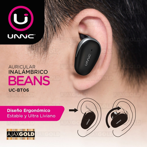 Auricular Inalámbrico Bluetooth Unnic 5.1 Inear Tactil Negro