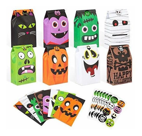 Decorlife 40 Pcs Bolsas De Goodie De Halloween, 8 Mcvfj