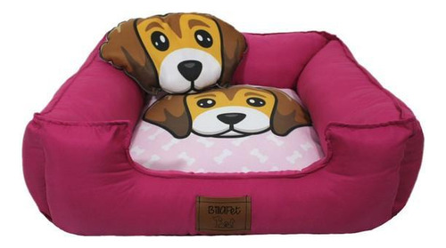 Cama Cachorro Caminha Pet 60x60 Zíper Billa Pet Rosa/pink