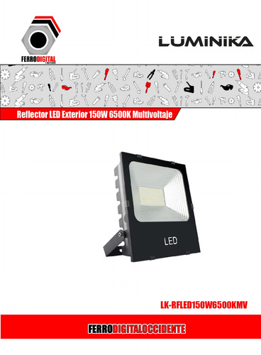 Imagen 2 de 4 de Reflector Led Exterior 150w 6500k Multivoltaje Luminika
