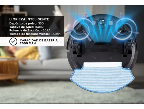 Aspiradora Robot Gadnic 4 Modos Limpieza Poder De Succión