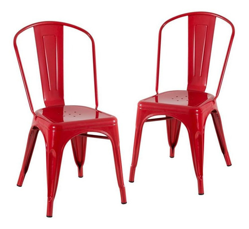 2 Cadeiras Iron Tolix Aço Metal  Industrial Vintage Cores