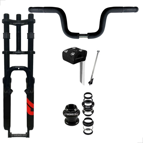 Suspensão Bike Aro 26 2 Andar +guidão C/ Espuma +mesa +caixa Cor Preto