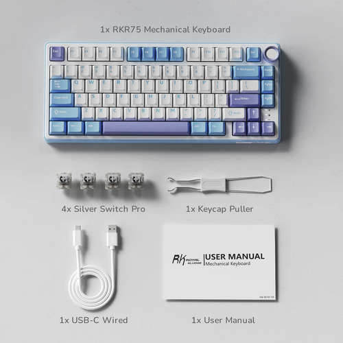 Teclado Mecánico Rk Royal Kludge R75 Con Cable Silver Switch