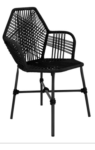 Cadeira De Jantar Jjdecorfer Cadeira Tropicália Preto X 6 Unidades