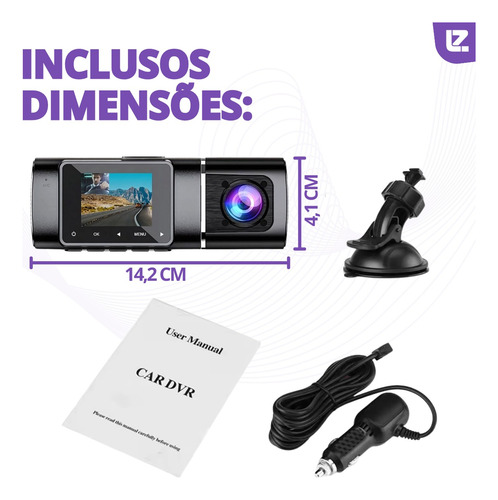 Câmera Dupla Com Sensor G, Loop E Gravação Em Full Hd