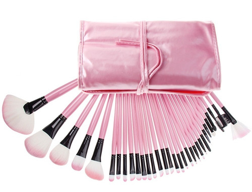Juego De 32 Brochas Pincel De Maquillaje Profesional+estuche