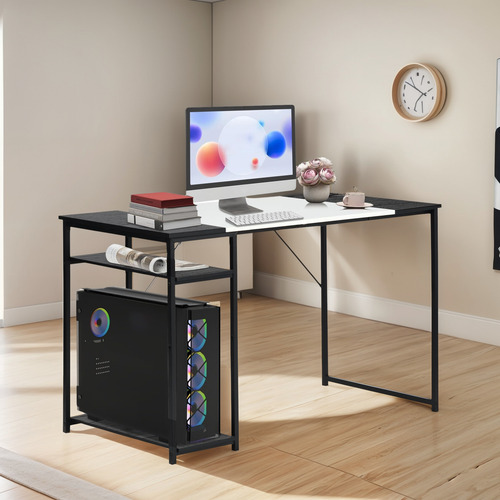 Furniturer Mesa De Escritura De Estudio De 55 Pulgadas Con