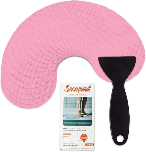 24 Pads Antideslizantes Para Bañera O Duchas - Rosa