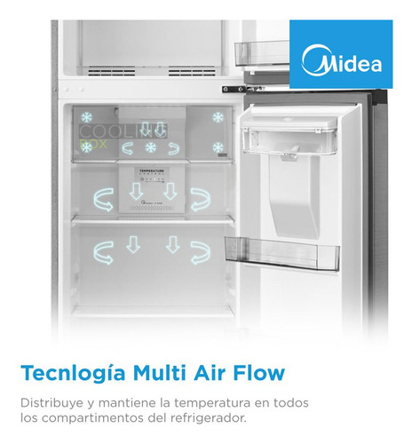 Refrigerador Midea Top Mount Smart Sensor Lake Silver 10 P3