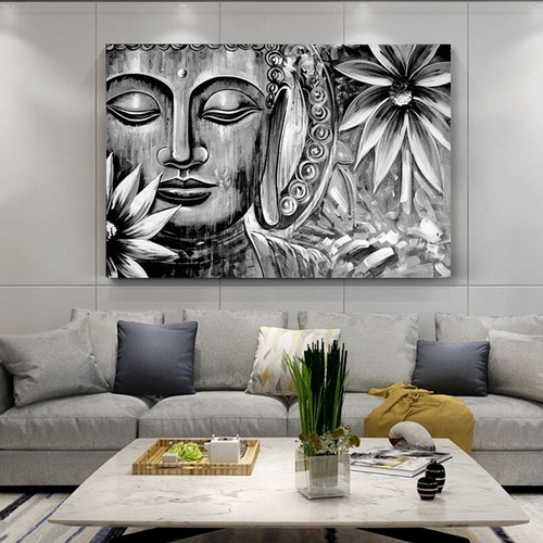 Canvas | Mega Cuadro Decorativo | Buda Gris | 140x90