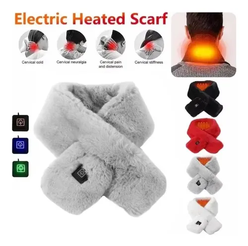 Bufanda Térmica Para Cuello, Terciopelo, Carga Usb, 3 Nivele
