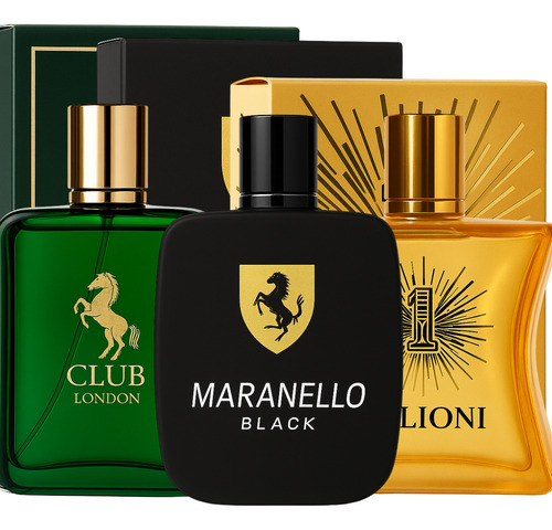 Kit 3 Perfumes Masculinos Poderosos 100ml Cada Alta Fixação