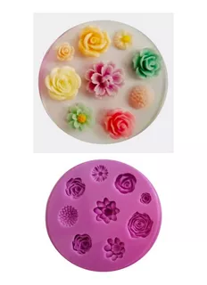 Molde De Silicone 9 Mini Flores