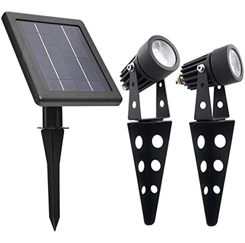 Mini Foco Doble Led De Aluminio Fundido, Con Luz Solar, 50x,