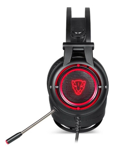 Headset Gamer Motospeed Usb Led Vermelho Driver 50mm Preto