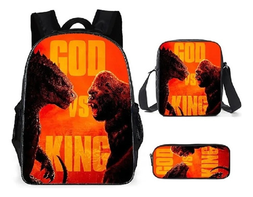 Juego De 3 Piezas Godzilla Vs. Mochila Escolar King Kong 220