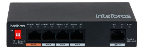 Switch Fast Ethernet 4 Portas Poe+ Intelbras Sf 500 Hi-poe