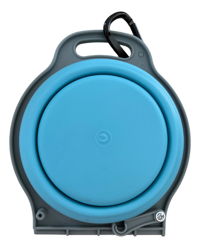 Plato Doble Portátil Retráctil Para Perro O Gato Bigo Pets Azul