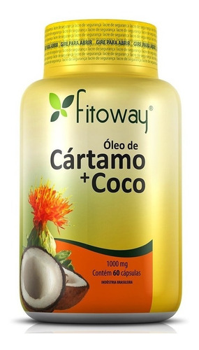 Óleo De Cártamo C/ Coco - Fitoway - 60 Cápsulas - Dietas