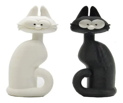 Gatos Da Laerte Coutinho - 10cm - Conjunto Com Os 2 Gatos