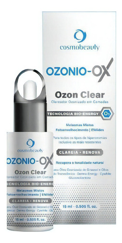 Ozonio Ox Ozon Clear Clareador De Melasma Cosmobeauty 15ml Momento de aplicação Noite Tipo de pele Normal