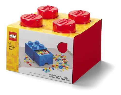 Organizador Lego Brick Drawer 4 Rojo Febo