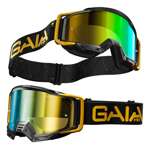 Óculos Gaia Velocross Trilha Lente Espelhada Antiembaçante Cor da armação Gold