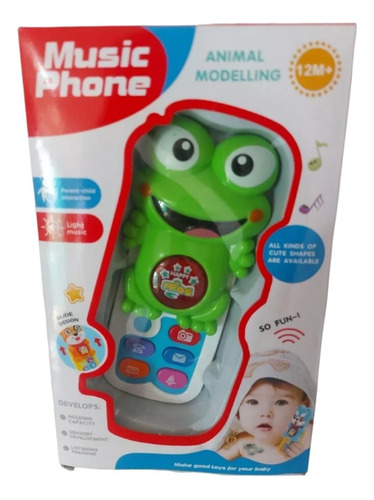 Celular Juguete Teléfono Niños Rana Luz Y Sonido Músical Nvo