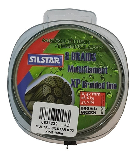 Nylon Verde 0,32mm Multifilamento 8heb 150mts Restenci26,6kg