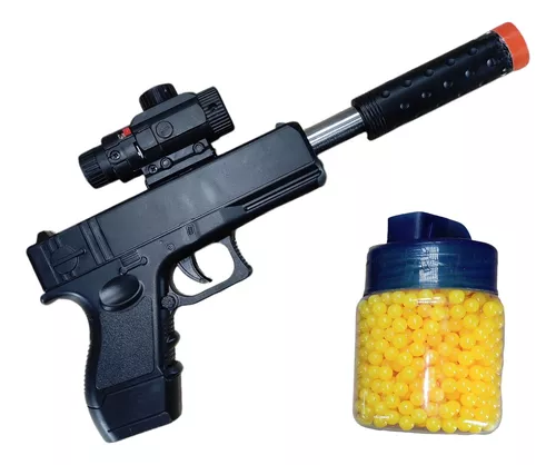 KitsPistola Brinquedo Airsoft Barata 24/7 Spring ABS + 2.000 Bbs + Case