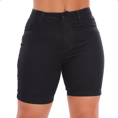 Short jeans preto cintura alta store mercado livre
