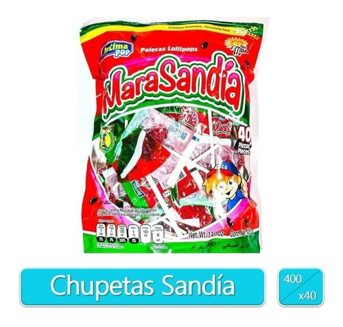 Chupeta Pop Mara Sandía Bolsa X40 Uds