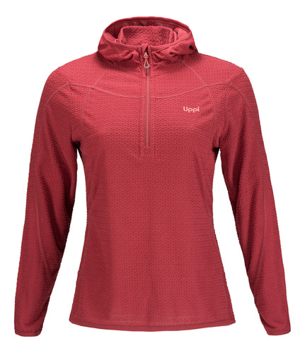 Poleron Mujer Lippi Jacarandá Nano-f 1/4 Zip Hoody Vino I19