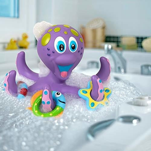 Pulpo Morado Flotante Nuby Con 3 Anillos De Aro Juguete De B