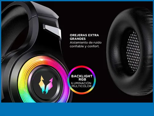 Auricular Gamer Gadnic ABLUE103 Led Rgb color negro