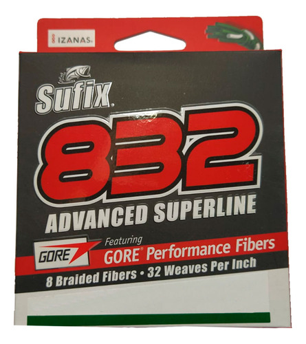 Línea Sufix 832 de 30 libras, 0,20 mm, 13,5 kg, 120 metros, 8 cables
