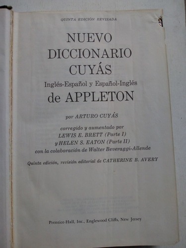 Nuevo Diccionario Cuyas Inglés Español De Appleton (usado)